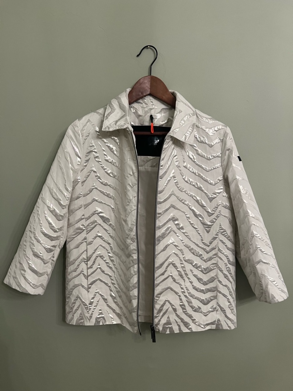 Light Metallic Zebra-Stripe Jacket